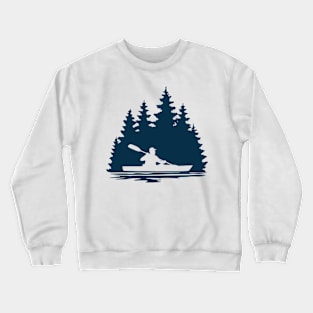 Silhouette of a Kayker Paddling Crewneck Sweatshirt